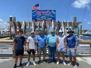 King Mackerel and Amberjack displayed after 6hr Carolina Beach Live Bait Charter